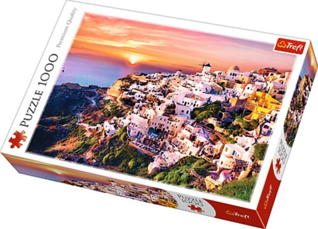 Explore the best puzzle in our collection SunSet Over Santorini Trefl (5900511104356)