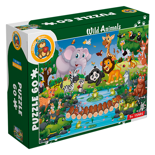 Explore the best puzzle in our collection Fluffy Bear CR-3005 Wild Animals Shaped Puzzle – 60 Pieces (6223006020986)