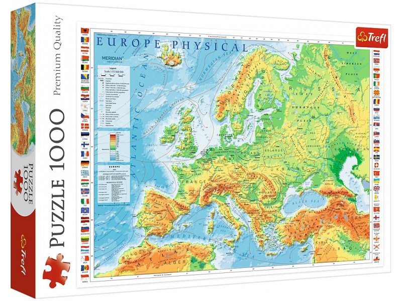 Explore the best puzzle in our collection Physical Map Of Europe 1000 pieces (5900511106053)