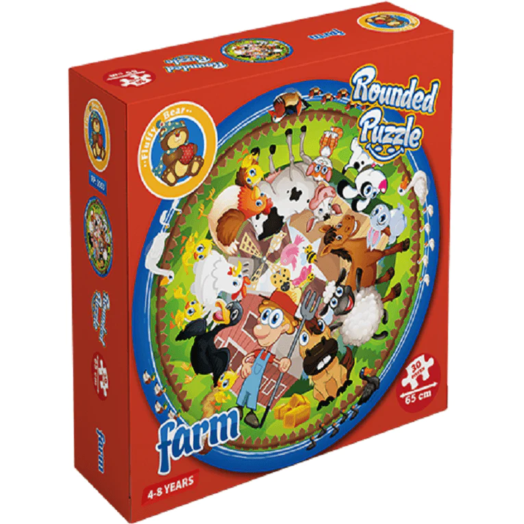 Explore the best puzzle in our collection Fluffy Bear Farm Shaped Round Puzzle – 30 Pieces (6223006020320)