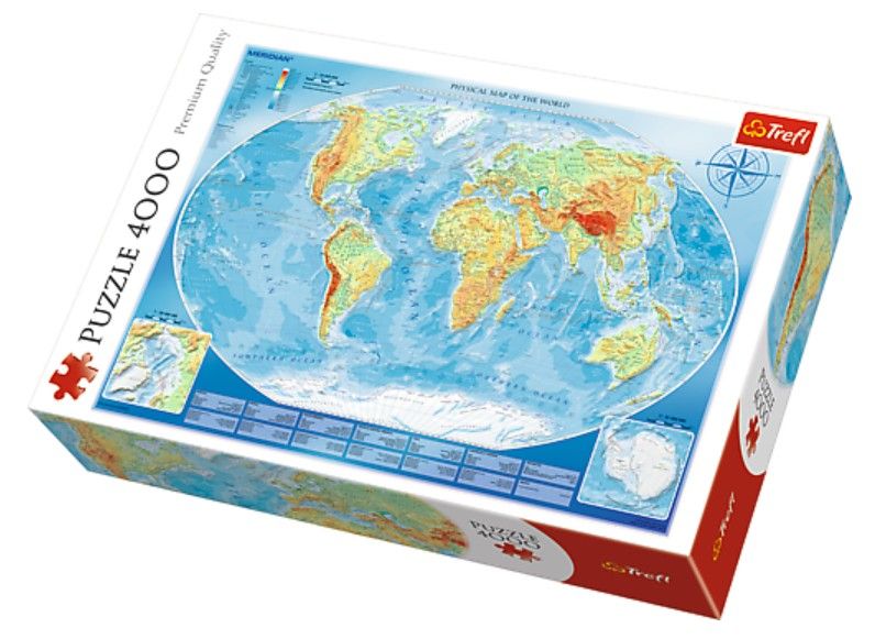 Explore the best puzzle in our collection Large Physical Map Of The World Puzzle 4000Pcs (5900511450071)