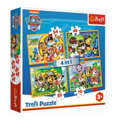 Explore the best puzzle in our collection Trefl4 in 1 – Paw Patrol – Always on Time –  Puzzle 35 pieces (5900511343076)