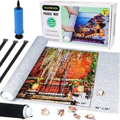 Best Book in Kalimat BookStore (Puzzle Mat Roll Up,Hold up to 1500 Pieces,with 4 Folding Jigsaw Sorting Tray, Hand Pump, Inflatable Tube, 45.7"x 26"(Gray)) '34685260'