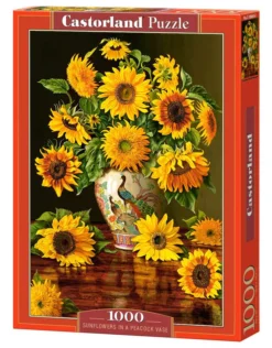 Explore the best puzzle in our collection CASTORLAND 1000 Piece Jigsaw Puzzle, Sunflowers in a Peacock Vase, Christopher Pierce, Flower and Plants Puzzle, Painting Puzzle, Adult Puzzle, Castorland C-103843-2 (103843)
