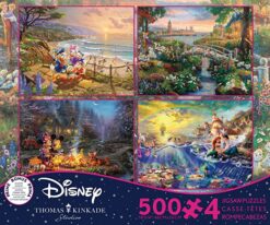 Explore the best puzzle in our collection Ceaco – 4 in 1 Multipack – Thomas Kinkade – Disney Dreams Collection – Donald & Daisy Duck, 101 Dalmatians, Mickey, Minnie, & Pluto, & The Little Mermaid – (4) 500 Piece Jigsaw Puzzles (3677-1)