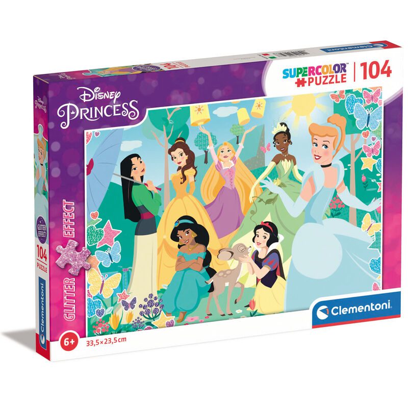 Explore the best puzzle in our collection Clementoni Kids Puzzle Super Color Glitter Princess 104 Pcs (8005125203468)