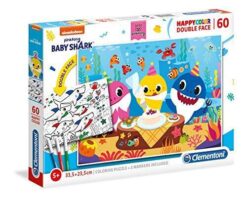 Explore the best puzzle in our collection Clementoni  Baby Shark – 60 piece Colorable double-sided puzzle (8005125260959)