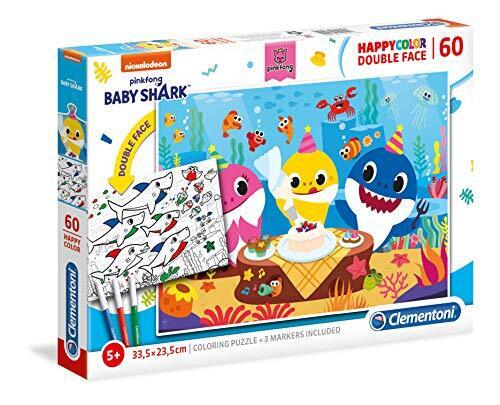 Explore the best puzzle in our collection Clementoni Baby Shark – 60 piece Colorable double-sided puzzle (8005125260959)