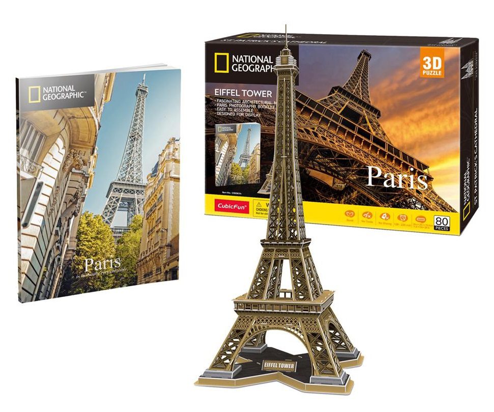 Explore the best puzzle in our collection National Geographic 3D Puzzle: Eiffel Tower, Paris (80pc) (6944588209988)