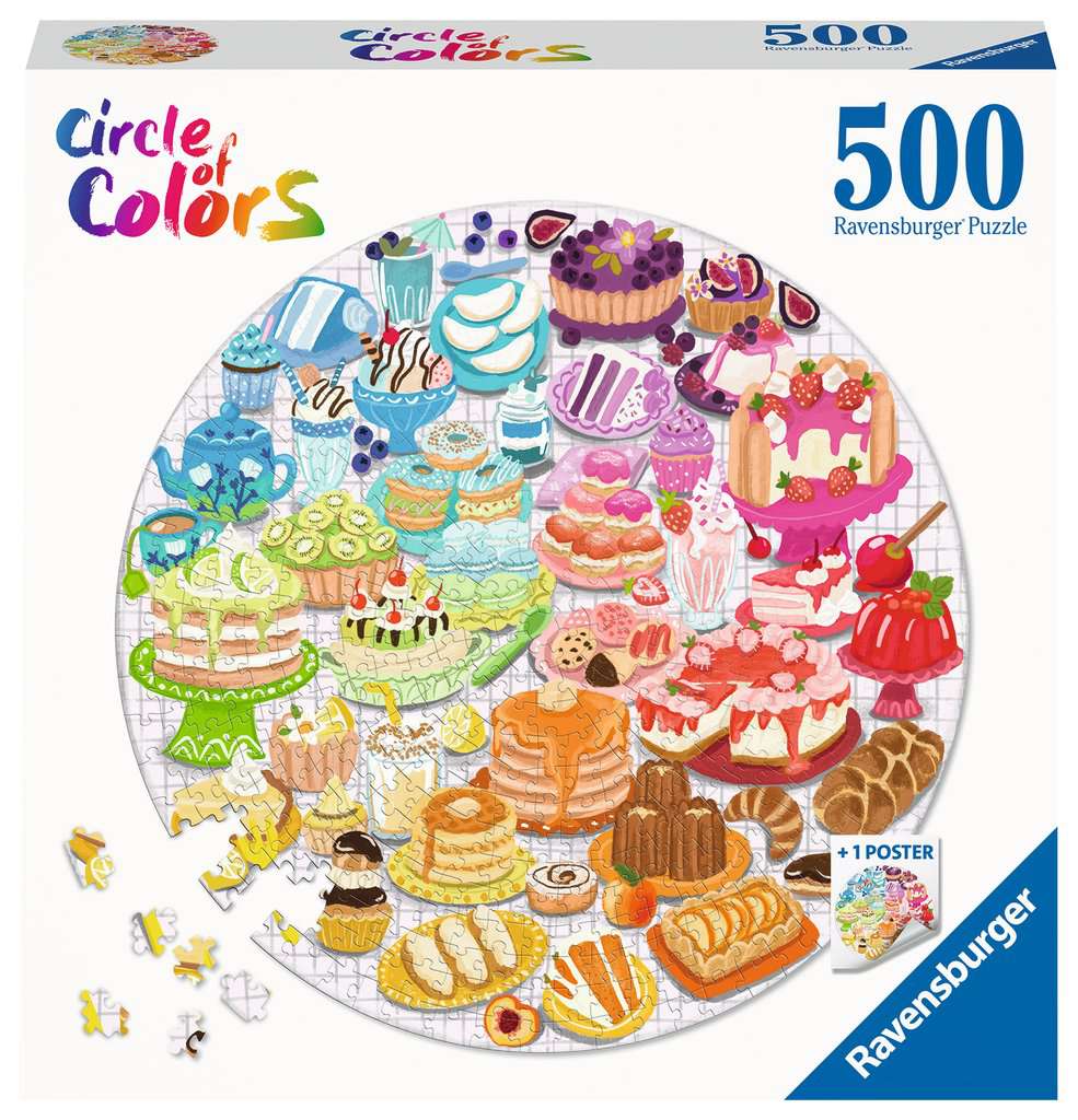 Explore the best puzzle in our collection Adult Puzzle – Round Puzzle 500 p – Desserts (Circle of Colors) (4005556171712)