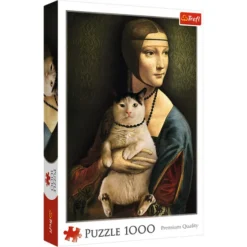 Explore the best puzzle in our collection Puzzle Lady with a Cat (5900511106633)