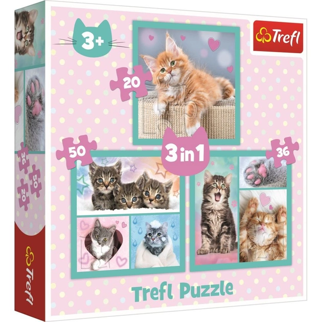 Explore the best puzzle in our collection 3in1 puzzle 20+50+36 pieces Cute Trefl animals (5900511348620)