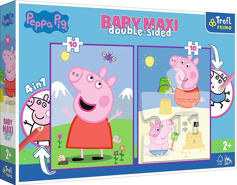 Explore the best puzzle in our collection Puzzle 2×10 pieces Baby MAXI Peppa’s Sunny Day Trefl (5900511430011)
