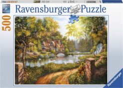 Explore the best puzzle in our collection Ravensburger – 500 Piece – Cottage by the River (4005556165827)