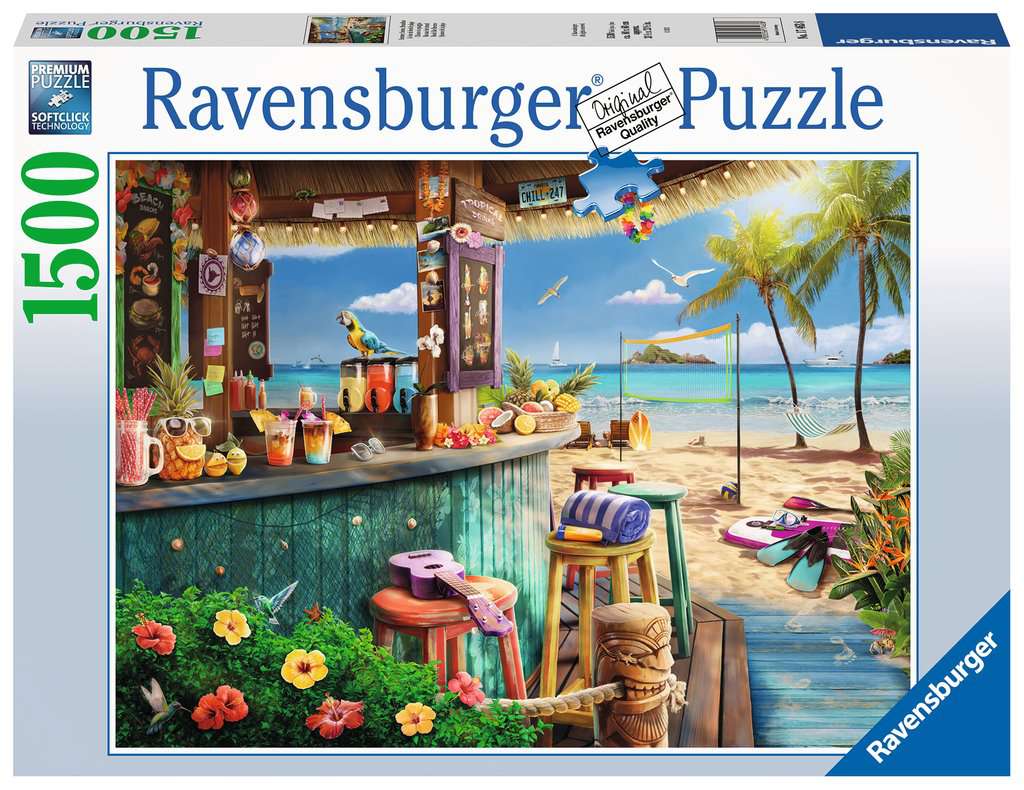 Explore the best puzzle in our collection Ravensburger – Beach Bar Breezes – 1500 Piece Jigsaw Puzzle (4005556174638)