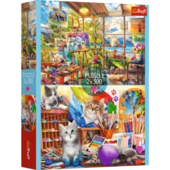 2 Puzzles - The Art of Painting 500 and 500 piece puzzle