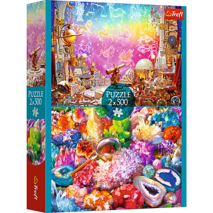 2 Puzzles - Cosmos and crystals 500 and 500 pieces puzzle