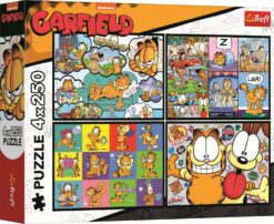 Garfield Puzzle 4 x 250 Pieces Garfield Doesn't Like Mondays
