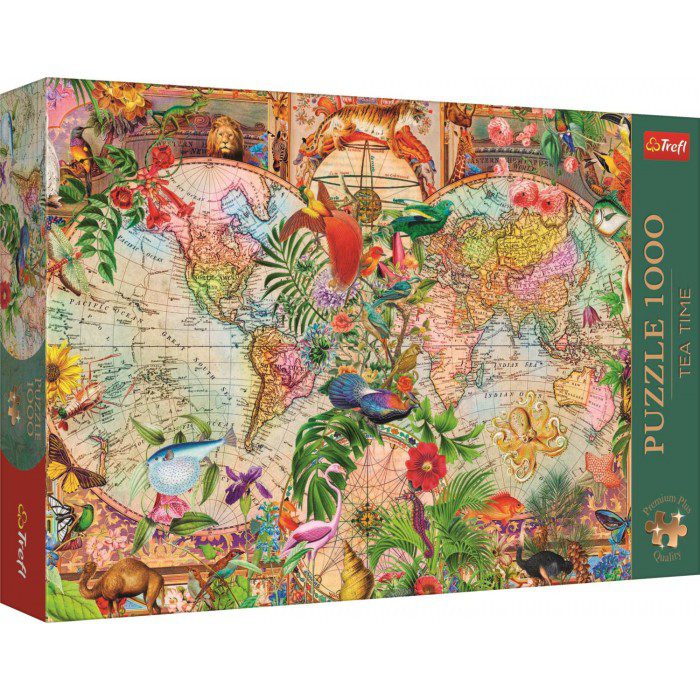 Tea Time: Antique World Map 1000 piece puzzle