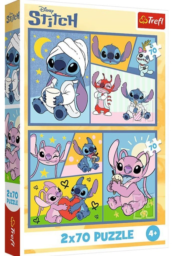 Trefl 2x70 Piece Puzzle with Stitch There's No Boredom