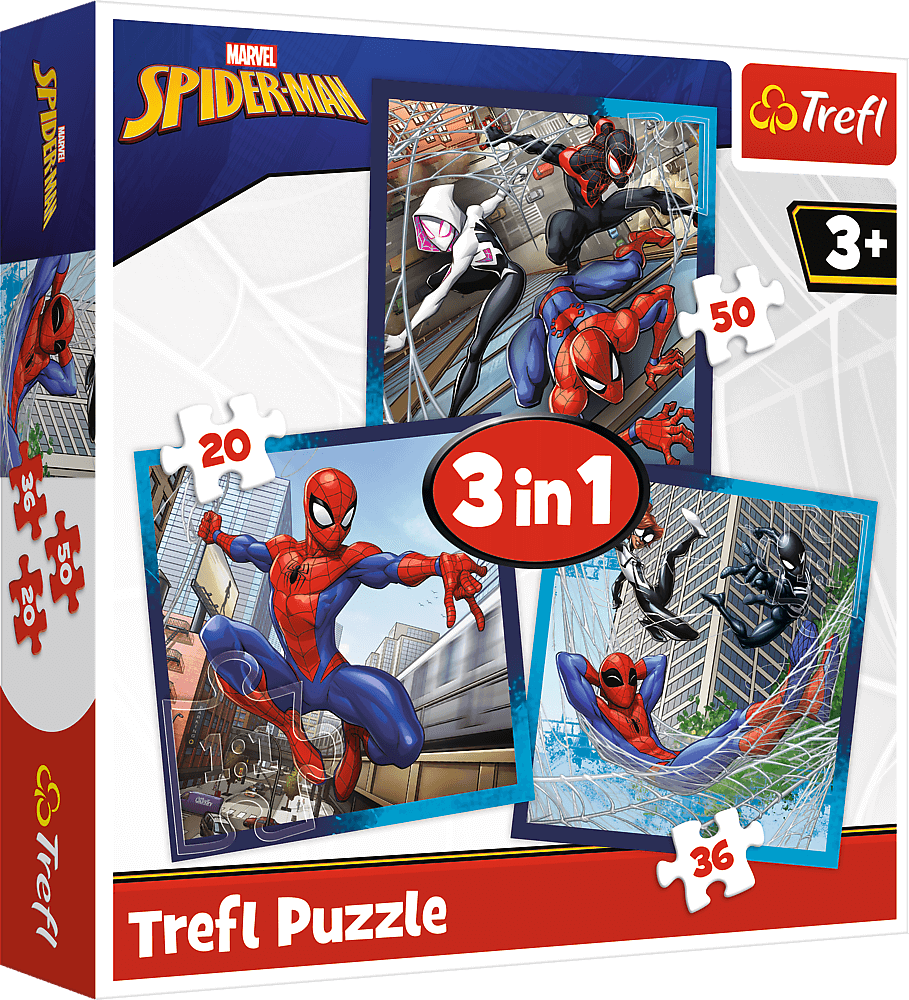 Trefl Spider Friends 3-in-1 Puzzle (20+36+50 pieces)