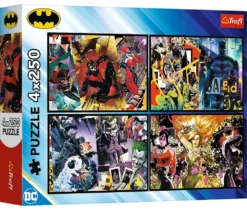 Trefl Batman in Action 4x250 Piece Puzzle