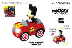 13CM MICKEY PRESSURE CAR WITH LIGHT AND MUSIC