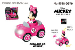 13CM MINNIE PRESSURE CAR WITH LIGHT AND MUSIC