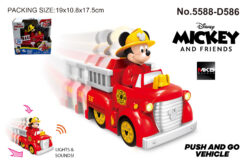 5.5CM MICKEY PRESSUER FIRE TRUCK WITH LIGHT/MUSIC