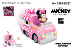 5.5CM MINNIE PRESSUER FIRE TRUCK WITH LIGHT/MUSIC