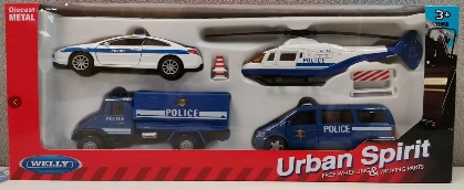 7 PCS CITY TEAM SET ( POLICE) - F/W DOE CAST WITH PLASTIC - EACH IN WINDOW BOX