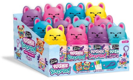 Shimmer 'n Sparkle Plushie Surprize in container in PDQ
