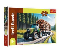 Puzzles - "100" - Forestry tractor/ Trefl_AI FSC Mix 70% | Toys & Games | Kalimat Store