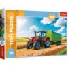 Puzzles - "100" - Agricultural machinery - Tractor with trailer/ TREFL_AI FSC Mix 70% | Toys & Games | Kalimat Store