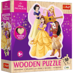 Puzzles - "50 Wooden Contour Puzzle" - Lovely Princesses / Disney Princess_FSC Mix 70% | Toys & Games | Kalimat Store