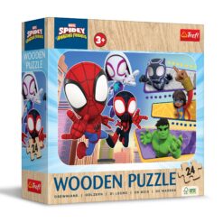 Puzzles - "24 Wooden Puzzle" - Brave Spiday and friends / Spiday and his Amazing Friends Marvel_FSC Mix 70% | Toys & Games | Kalimat Store