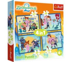 Puzzles - "4in1" - An adventurous Zootopia / Disney Zootopia 2 FSC Mix 70% | Toys & Games | Kalimat Store