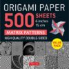 Origami Paper: 500 Sheets Matrix Patterns | ISBN 9780804856027 | Kalimat Store